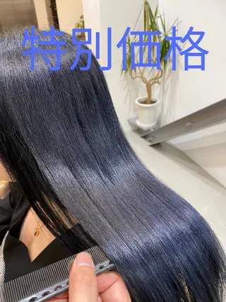 カラー ロング 深夜まで営業中‼️ レム髪質改善のヘアスタイル