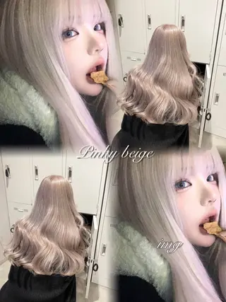 カラー ハイトーン/透明感 艶カラー/SAKI‎のヘアスタイル