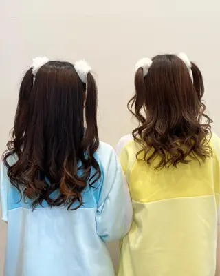 セミロング ヘアアレンジ 💗ガーリーヘア🎀 saki💗のヘアスタイル