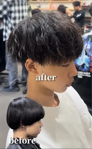 ミディアム パーマ メンズ 年間2000名担当◎ パーマ職人/仲原佑樹のヘアスタイル