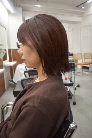 ミディアム カラー レイヤーボブ/ 艶カラー/サナ🌼のヘアスタイル