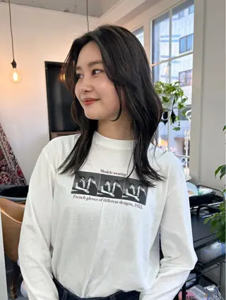 ロング カラー レイヤーボブ/ 艶カラー/サナ🌼のヘアスタイル