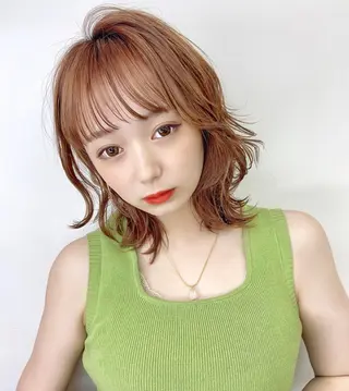 ミディアム カラー ヘアアレンジ GAME 天神所属・レイヤーカット指名 No.1💖マユカのヘアスタイル