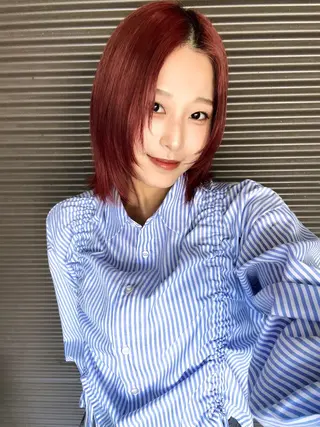 ミディアム カラー SAKURA🍒 天神/大名/透明感のヘアスタイル