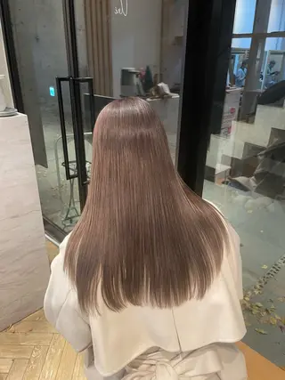 ロング 愛莉/ラベンダー/ ベージュ/ブラウンのヘアスタイル