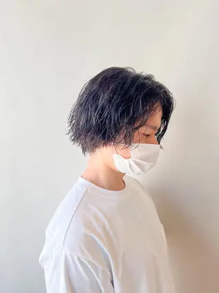 ショート パーマ メンズ メンズカット曲がる 縮毛矯正佐々木タクマのヘアスタイル