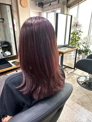セミロング カラー ✨髪質改善/ハイトー ン/艶髪高山のヘアスタイル