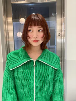 ショート カラー ヘアアレンジ satsuki 暖色・ブラウンカラーのヘアスタイル