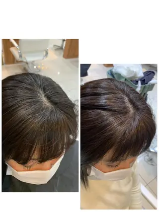 ミディアム カラー 白髪ぼかしハイライト 柳川拓哉のヘアスタイル