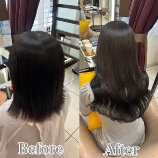 ロング カラー 羽エクステ/シール エクステ/横浜駅5分のヘアスタイル