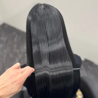 ロング パーマ ブリーチなしカラー I 髪質改善Ⅰたつやのヘアスタイル