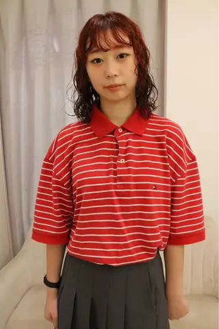 ミディアム カラー パーマ 松村 澪里のヘアスタイル
