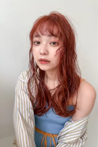 ロング カラー kyon.hair 韓国カットカラーのヘアスタイル