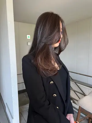 ロング 海外風カーテンバング Mao広尾美容室のヘアスタイル