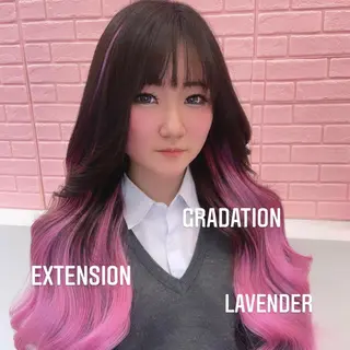 ロング カラー エクステ🩵ブリーチ 韓国ヘア🩵KAEのヘアスタイル