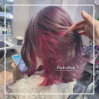 セミロング カラー ヘアアレンジ 💕ブリーチ/ヘアメ 🎀YUUKAのヘアスタイル