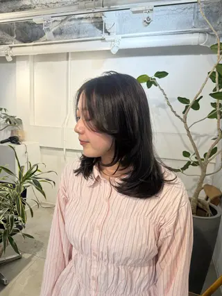 セミロング 顔周りcut・ご相談 ＝新宿しずく🇰🇷のヘアスタイル