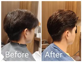 メンズ ミディアム BARBER 　STAG所属・BARBERSTAG 上拂恭平のヘアスタイル