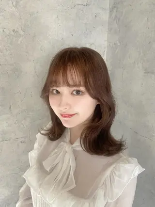 ミディアム カラー ヘアアレンジ 韓国レイヤー/ 顔周り💕田中将吾のヘアスタイル