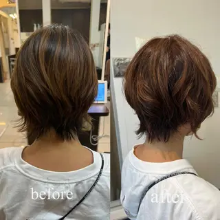 ショート 大人女性ぼかし メンズ強化🦙平作のヘアスタイル