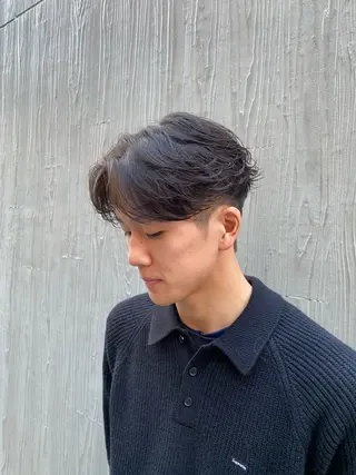 パーマ メンズ 心櫻/メンズパーマ/ ニュアンス/フェザーのヘアスタイル