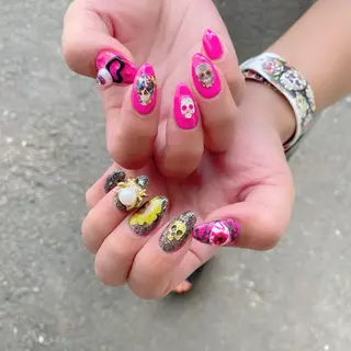 ロング カラー パーマ ヘアアレンジ メンズ キッズ ネイル マツエク・マツパ アイブロウ Salon Kのネイルデザイン