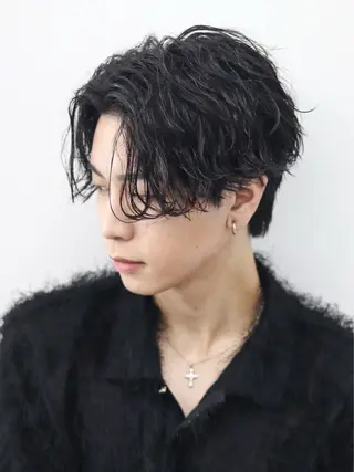 パーマ メンズ 💀EDEN副店長/ ブリーチ"骨格補正"のヘアスタイル