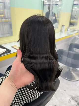 セミロング パーマ ヘアアレンジ メンズ マツエク・マツパ 韓国風ベージュ🤎 赤みなし🌿横浜🤎のヘアスタイル