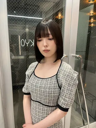 ミディアム カラー ボブ&透明感カラー ♡TOMOEのヘアスタイル
