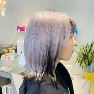 ミディアム カラー 由比藤理子 ブリーチカラー🌈のヘアスタイル