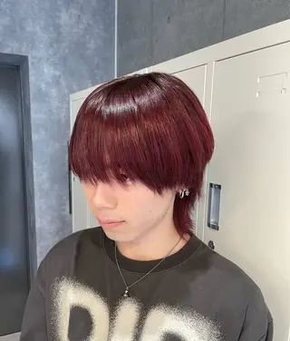 ミディアム カラー メンズ ʜᴀʀᴜᴋᴀ♱メンズ ウルフ/ブリーチのヘアスタイル