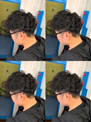 メンズ パーマ メンズパーマ/顔周り レイヤー店長えのもとのヘアスタイル