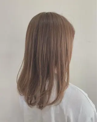 セミロング カラー 大人女性🌼ママ 美容師🌼加藤友理のヘアスタイル