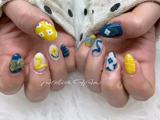 ミディアム nail&eyelashsalon atelier fam上本町店所属・アトリエ FAMのネイルデザイン