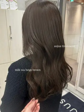 セミロング カラー rina/顔周り特化 柔らかいカラーのヘアスタイル