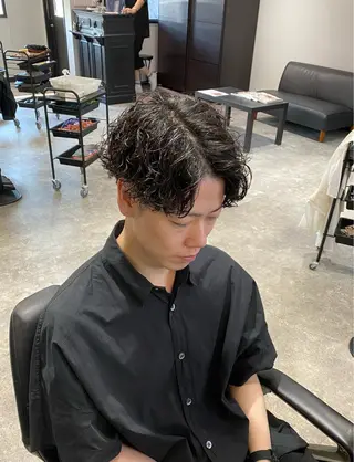 ショート パーマ メンズ 前田賢生 ご新規様はNGのヘアスタイル