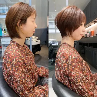 ショート カラー ショート レイヤー ロンド　エメのヘアスタイル