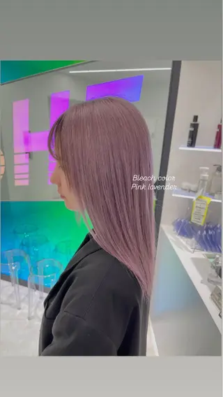 ミディアム カラー 🤍💕ブリーチカラ ーAyaka💕🤍のヘアスタイル