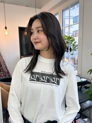 ロング カラー レイヤーボブ/ 艶カラー/サナ🌼のヘアスタイル