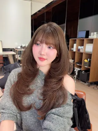 ロング Nanako。/韓国 ヘア/顔周りカットのヘアスタイル