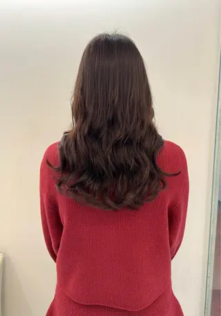 ロング パーマ デジタルパーマ/ コテ巻き風パーマのヘアスタイル