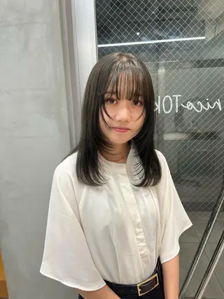 セミロング ボブ&透明感カラー ♡TOMOEのヘアスタイル