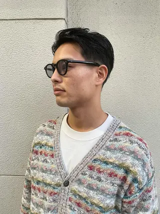 メンズ スパイキーパーマ 柏NO1 藤本葉のヘアスタイル