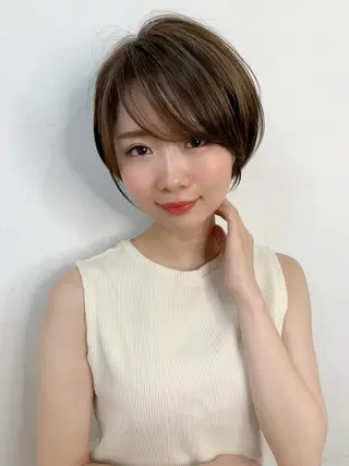 ショート カラー 縮毛矯正/ショート/ レイヤー/畑中正敏のヘアスタイル