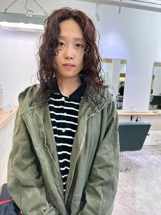 ロング カラー パーマ パーマ/透明感カラー /ボブ/吉田一生のヘアスタイル