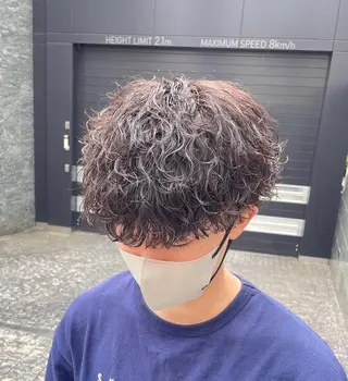 ショート パーマ メンズ センターパート マスターかずまのヘアスタイル