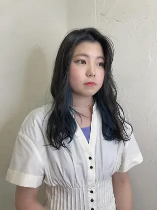 ロング カラー 久力琴音''透明感 カラー''アレンジのヘアスタイル