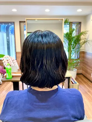 ミディアム カラー パーマ Annon プライベートサロンのヘアスタイル