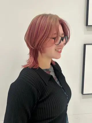 ミディアム カラー Hive所属・大長 広菜のヘアスタイル