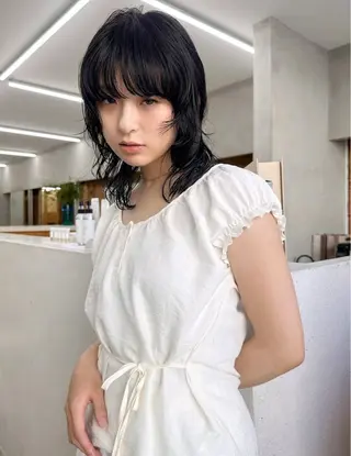 ミディアム カラー パーマ /レイヤー 榛地渉馬 /矢場町のヘアスタイル